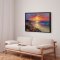 Handmade panting in frame - Colorful Sunset - Mixed media