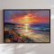 Handmade panting in frame - Colorful Sunset - Mixed media