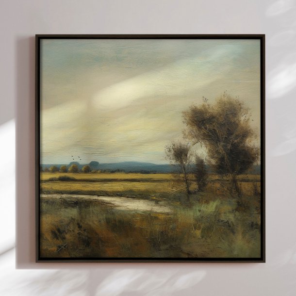 Handmade painting with frame - Romantic Field II - Mixed media