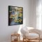 Handmade painting with frame - Romantic Water Lilies - Mixed media