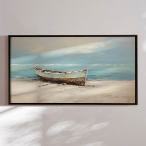 Hndlavet maleri med ramme - Lovely Boat II - Mixed media