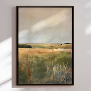 Hndlavet maleri med ramme - Abstract Field - Mixed media