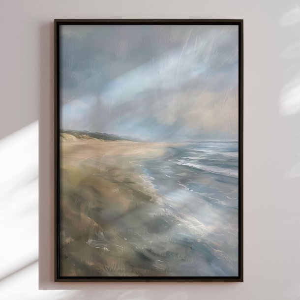 Handmade painting with a frame - Summer Waves - Mixed media