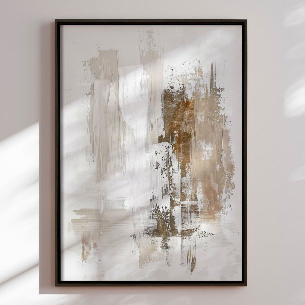 Handmade panting in a frame - Beige Serenity - Mixed media