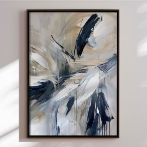 Hndlavet maleri i ramme - Midnight Whispers - Mixed media