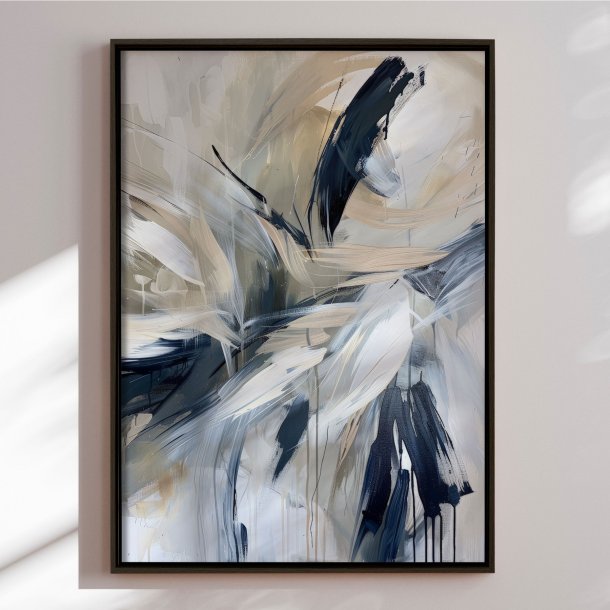 Handmade panting in a frame - Midnight Whispers - Mixed media
