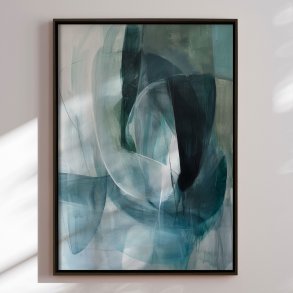 Hndlavet maleri i ramme - Oceanic Layers - Mixed media
