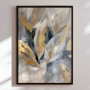 Hndlavet maleri i ramme - Whispering Leaves - Mixed media