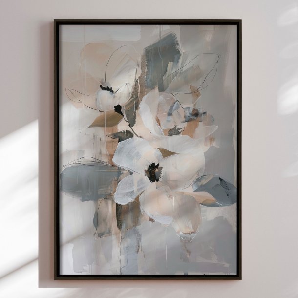 Handmade panting in a frame - Delicate Harmony - Mixed media