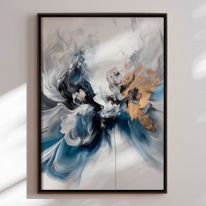 Hndlavet maleri i ramme - Dancing Shadows - Mixed media