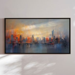 Hndlavet maleri - Urban Sunset - Mixed media