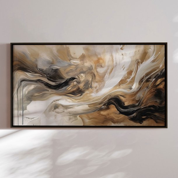 Handmade panting in frame - Brown Feeling - Mixed media