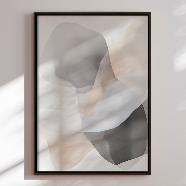 Handmade panting in a frame - Noir Bloom - Mixed media