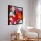Handmade panting in frame - Red Emotions - Mixed media