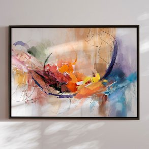 Hndlavet maleri med ramme - Abstract Storm III - Mixed media