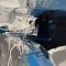 Handmade panting with frame - Midnight Currents - Mixed media