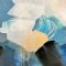 H�ndlavet maleri med sort ramme - Blue Concert - Mixed media