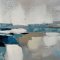 Handmade painting with black frame - Waves of Air II - Mixed media