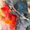 Handmade painting with black frame - Abstract Storm IV - Mixed media