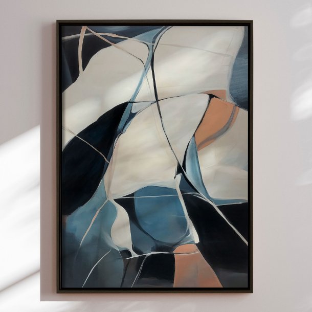 Handmade painting with black frame - Deep Abstract - Mixed media