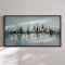 H�ndlavet maleri med sort ramme - Misty Skyline - Mixed media
