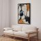 H�ndlavet maleri med sort ramme - Between the Lines - Mixed media