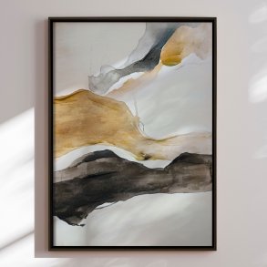 H�ndlavet maleri med sort ramme - The Shape of Sound ll - Mixed media