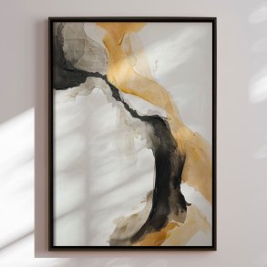 H�ndlavet maleri med sort ramme - The Shape of Sound - Mixed media