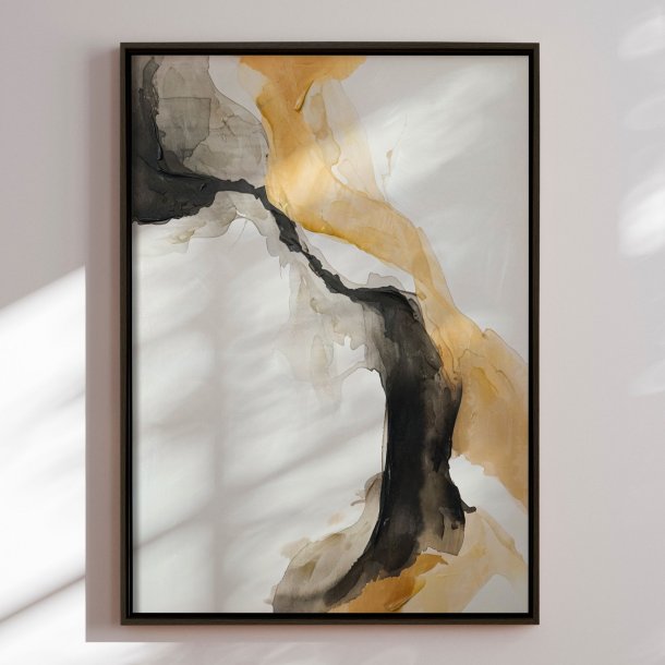 H�ndlavet maleri med sort ramme - The Shape of Sound - Mixed media