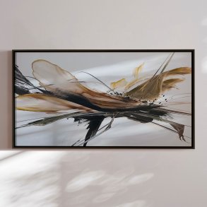 H�ndlavet maleri med sort ramme - Sandstorm Bloom - Mixed media