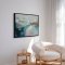H�ndlavet maleri med sort ramme - Northern Calm - Mixed media