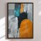 H�ndlavet maleri med sort ramme - Golden Dialogue ll - Mixed media