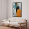 H�ndlavet maleri med sort ramme - Golden Dialogue ll - Mixed media