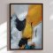 H�ndlavet maleri med sort ramme - Golden Dialogue - Mixed media
