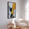 H�ndlavet maleri med sort ramme - Golden Dialogue - Mixed media