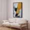 H�ndlavet maleri med sort ramme - Golden Dialogue - Mixed media