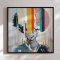 H�ndlavet maleri med sort ramme - Muted Identity - Mixed media