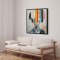H�ndlavet maleri med sort ramme - Muted Identity - Mixed media