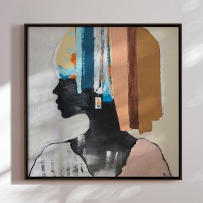 H�ndlavet maleri med sort ramme - Behind the Brushstrokes - Mixed media