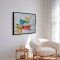 H�ndlavet maleri med sort ramme - Floating Memories - Mixed media