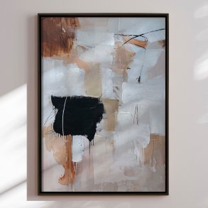 H�ndlavet maleri med sort ramme - Echoes of Clay - Mixed media