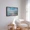 H�ndlavet maleri med sort ramme - Coastal Whisper - Mixed media