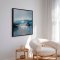 H�ndlavet maleri med sort ramme - Waves of Air - Mixed media