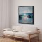H�ndlavet maleri med sort ramme - Waves of Air - Mixed media