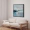 H�ndlavet maleri med sort ramme - Waves of Air II - Mixed media