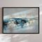 H�ndlavet maleri med sort ramme - Waves of Air III - Mixed media