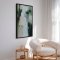 H�ndlavet maleri med sort ramme - Green Stroke - Mixed media