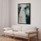 H�ndlavet maleri med sort ramme - Green Stroke - Mixed media