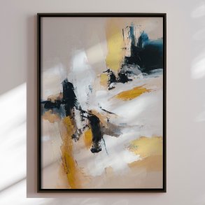 H�ndlavet maleri med sort ramme - Soft Rebellion - Mixed media