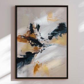 H�ndlavet maleri med sort ramme - Soft Rebellion ll - Mixed media